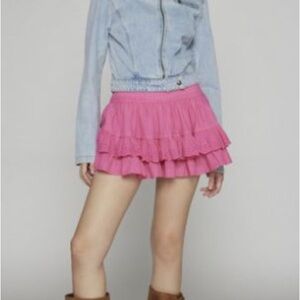 Urban Outfitters Kimchi Blue Julia Ruffle Mini Skirt in Pink